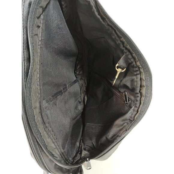 Ace Leather Goods Black Sling Bag Travel Shoulder USA Made 16x9x6 Vintage - Picture 7 of 9